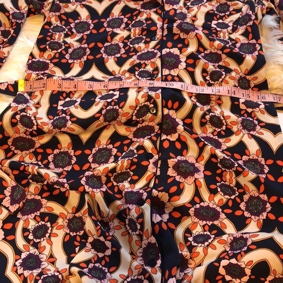 Everly floral paisley button down dress size M - Picture 9 of 11